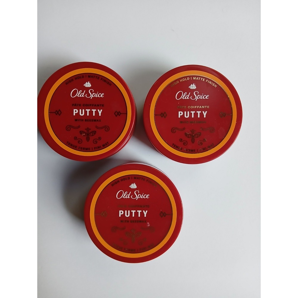 3 Old Spice Hair Stay In Place Putty for Men, High Hold Low Shine 2.22 Oz